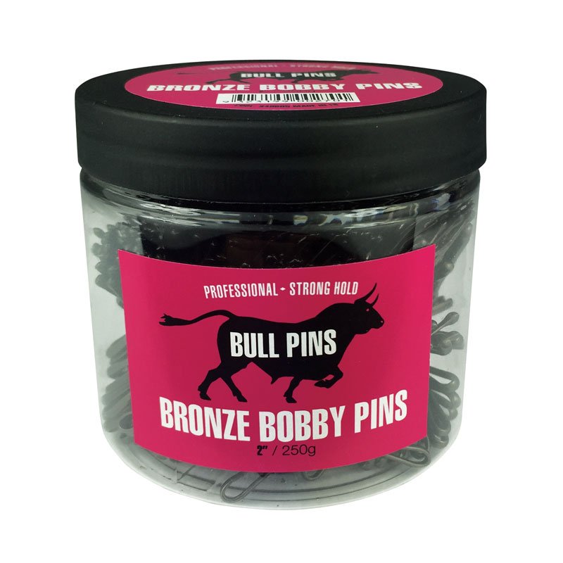 Bull Bobby Pins - Heavy Duty Super Strong Bronze 250g Tub