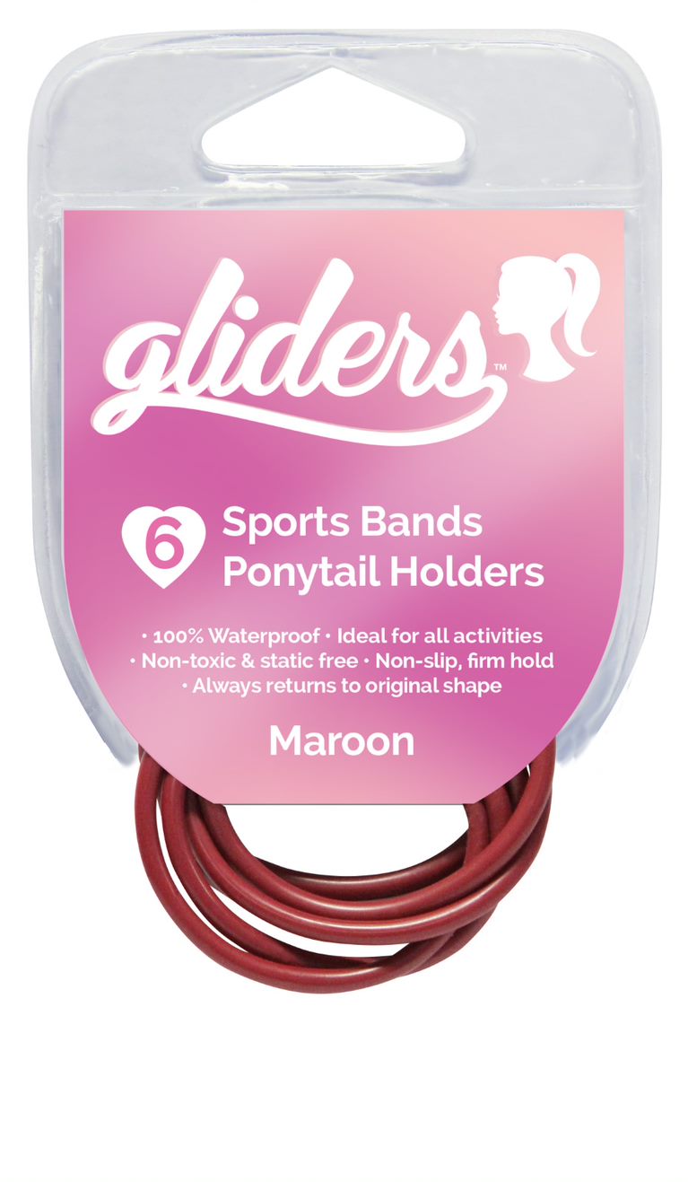 Gliders Non-Slip Sports Bands Maroon 6pc
