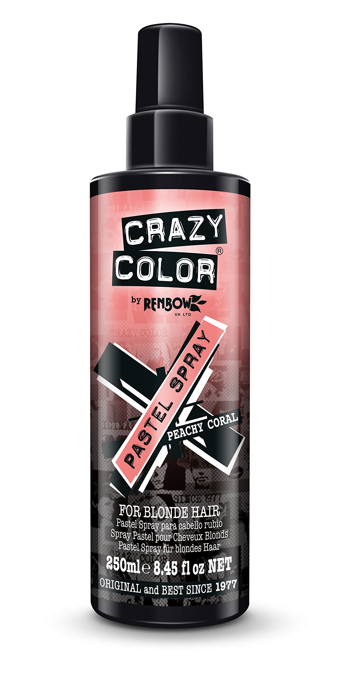 Crazy Color Temporary Hair Colour Pastel Spray, Peachy Coral, 250 ml