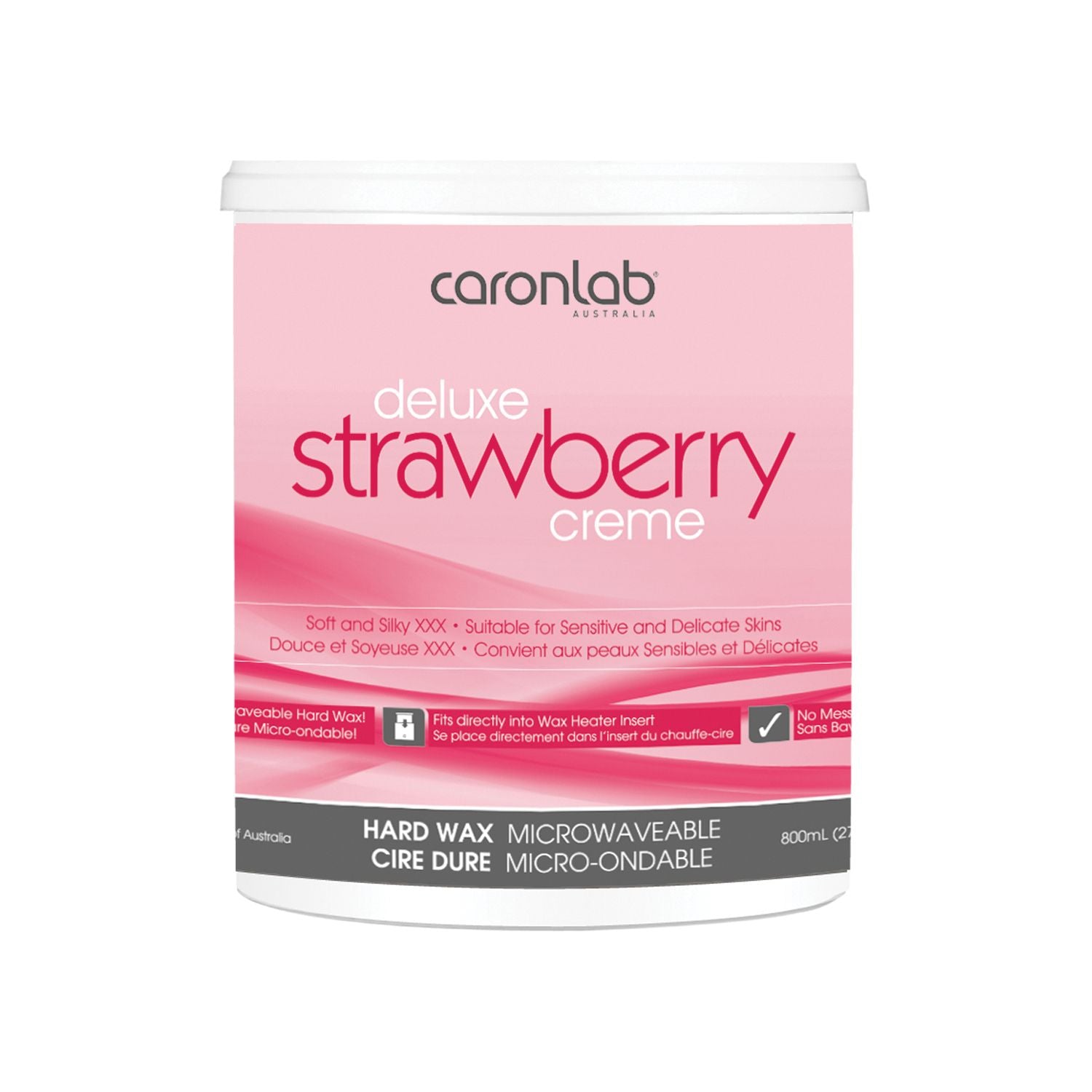 Caronlab Strawberry Creme Hard Wax - Microwaveable 800g