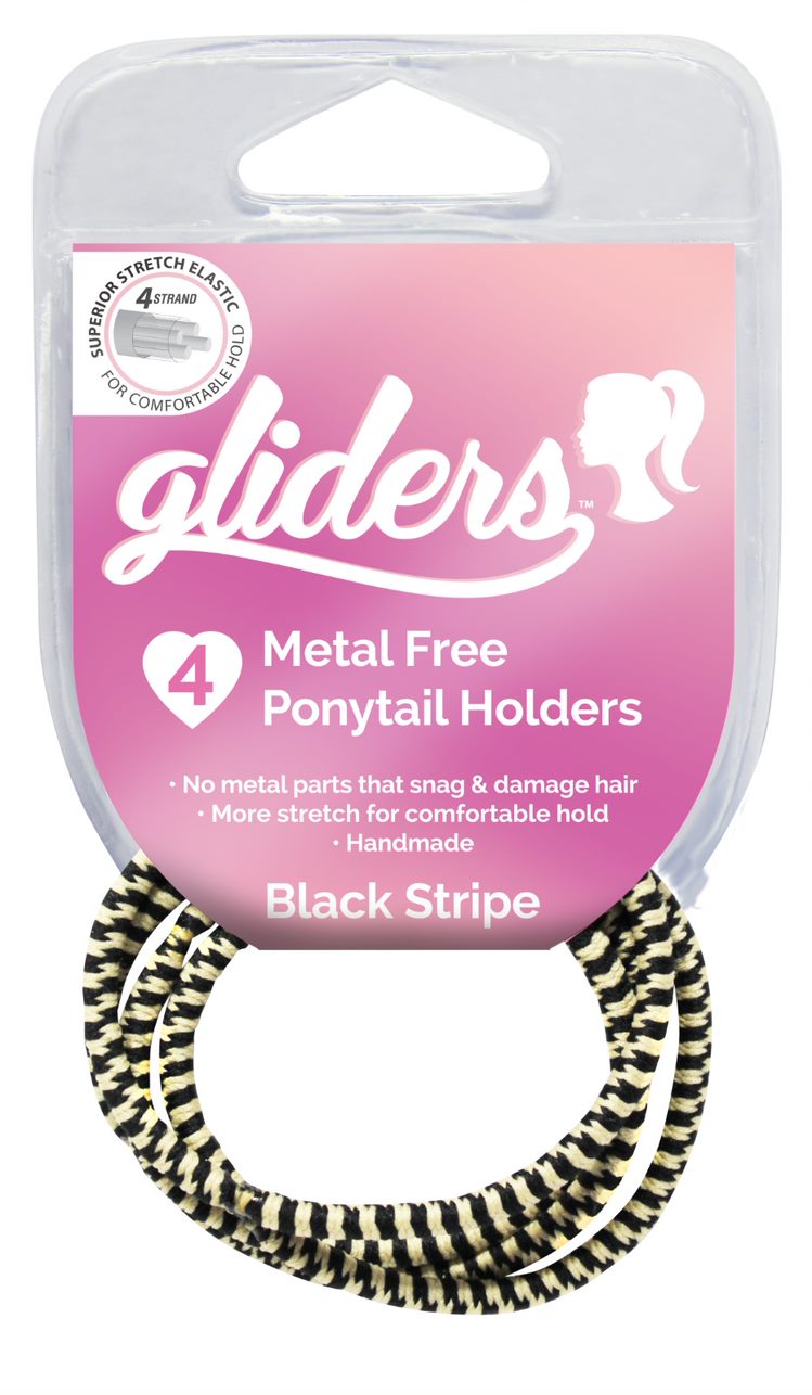 Gliders Metal Free Black Stripe 4pc