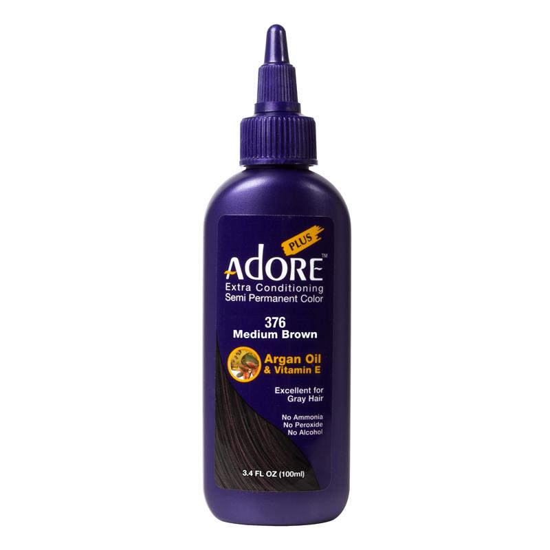 Adore Plus Semi Permanent Hair Color - Medium Brown - 376