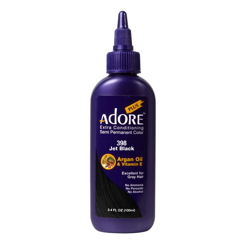 Adore Plus Semi Permanent Hair Color - Jet Black - 398