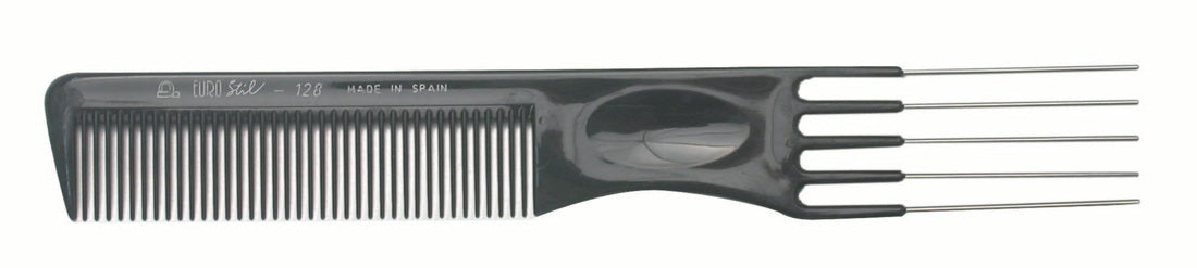 EuroStil #128 Styling Comb with Metal Lifters - 190mm