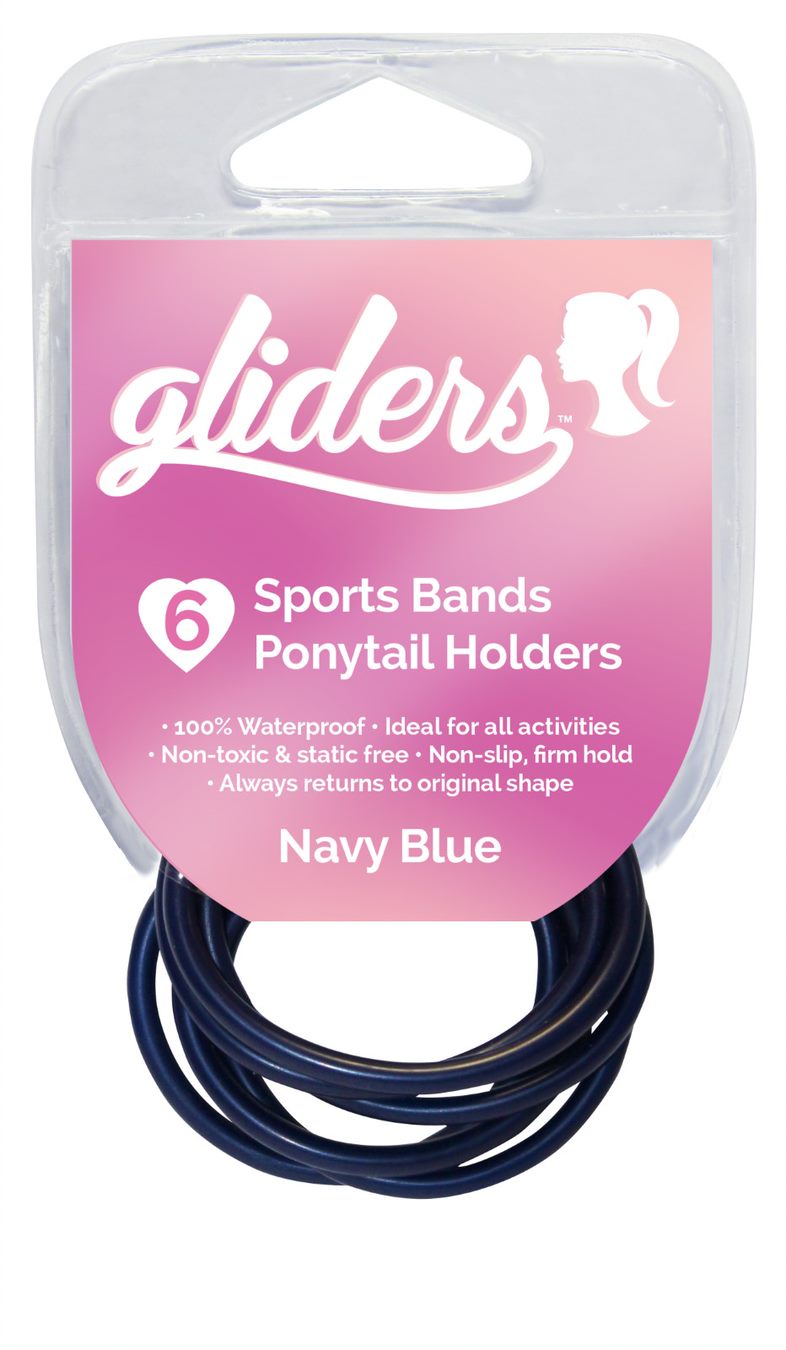Gliders Non-Slip Sports Bands Navy Blue 6pc