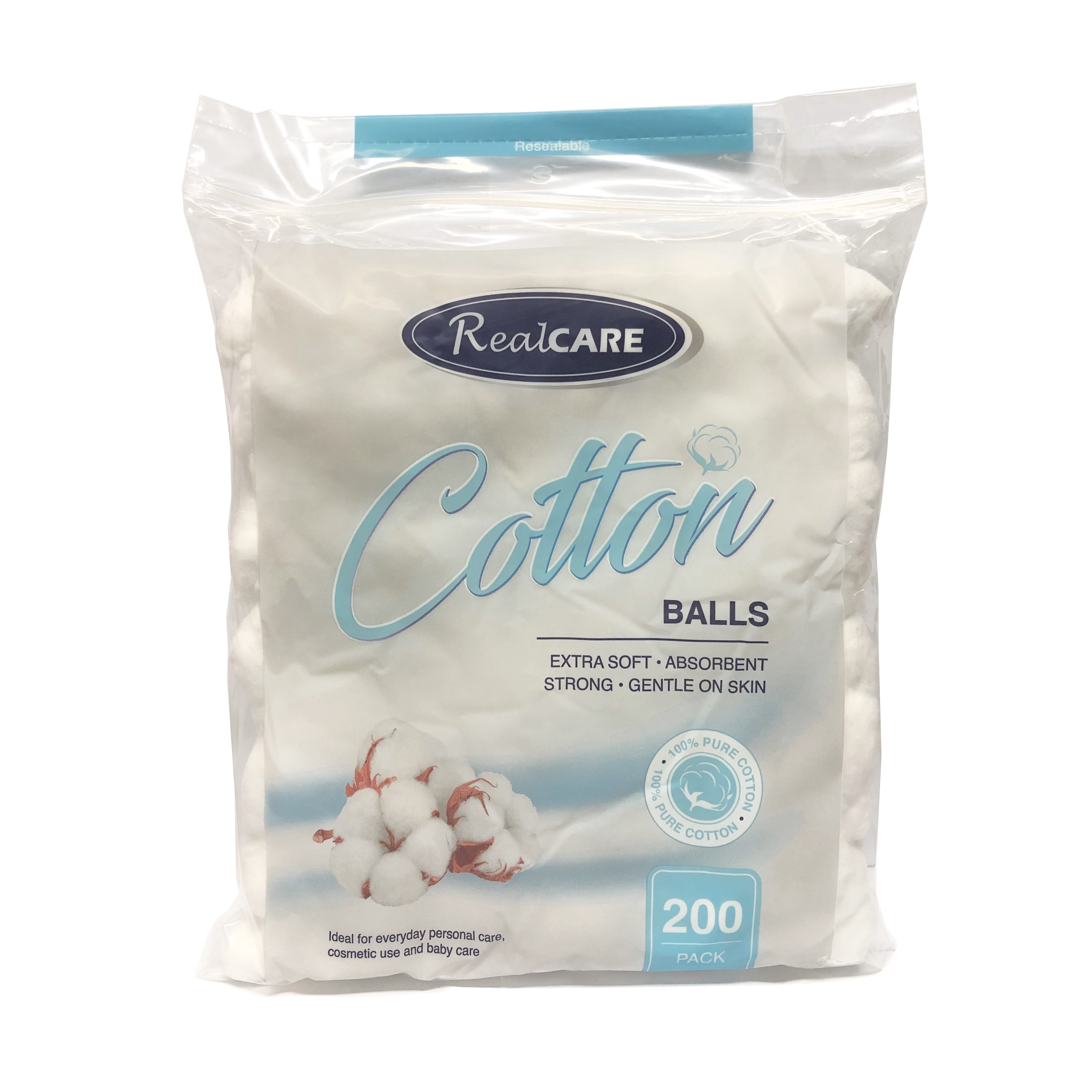 Real Care Cotton Balls 100% cotton 200pack