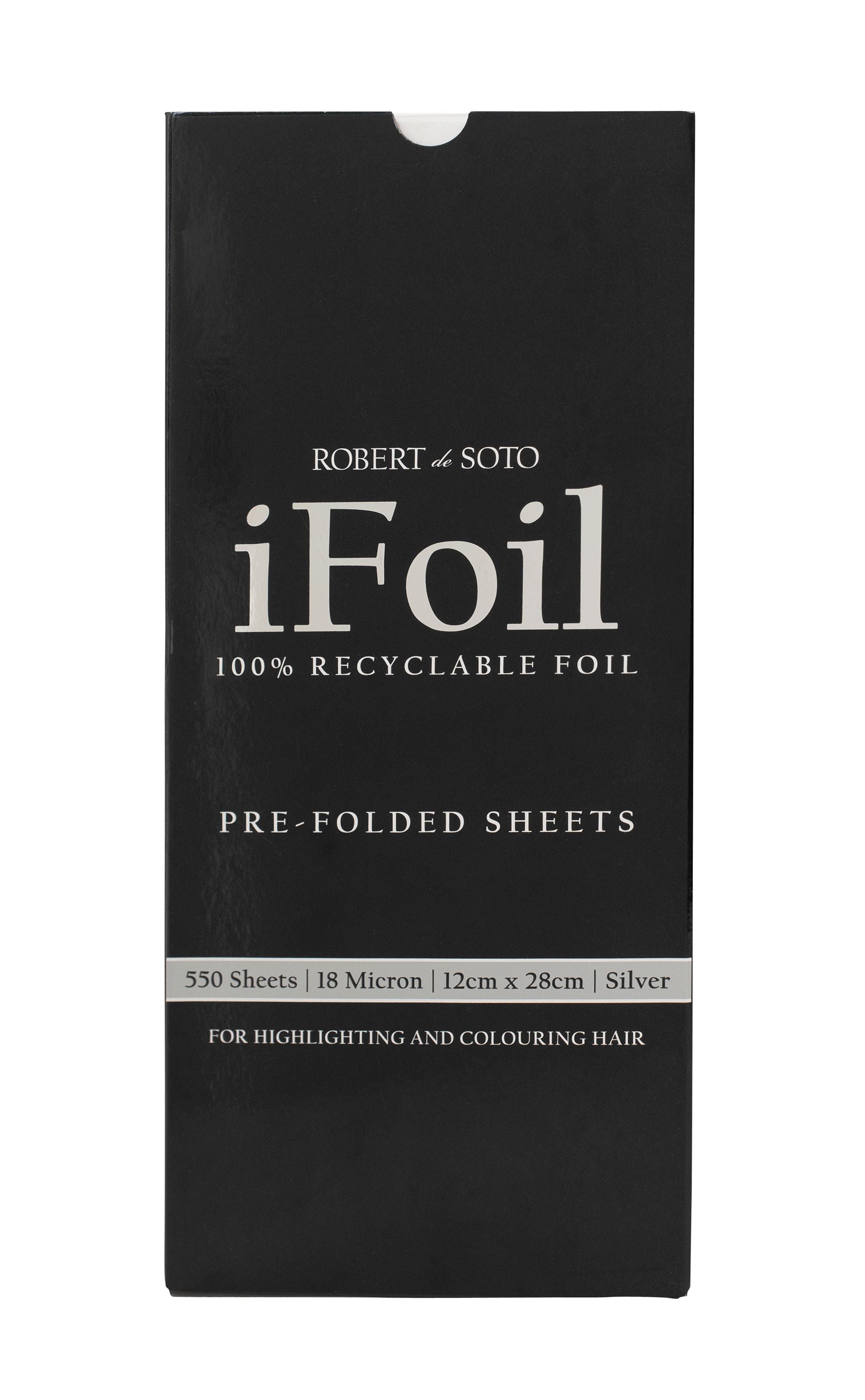 Robert DeSoto iFoil 18 Micron Pre Cut Foil 550 Sheets 120 x 280mm - Silver