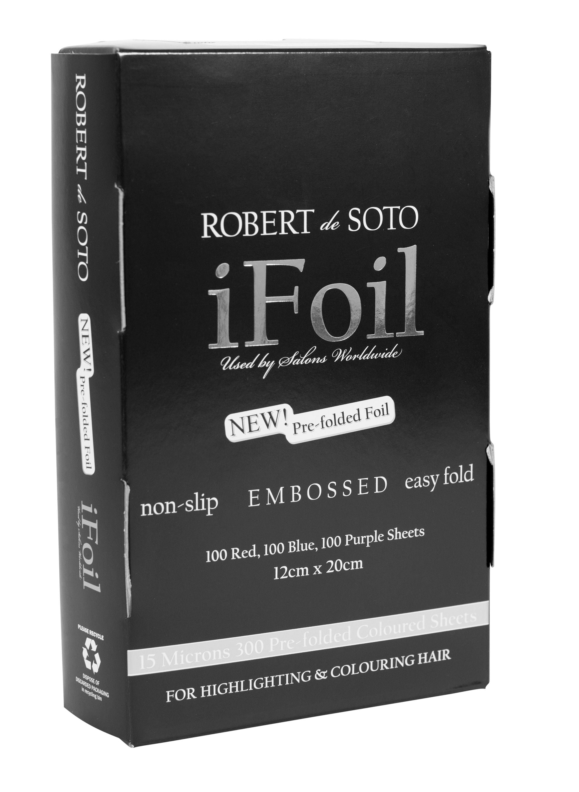 Robert DeSoto iFoil 15 Micron Embossed Pre Cut Foil 100 Sheets 120 x 200mm - Red/Blue/Purple