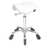 Saddle - No Back - Chrome Base - (White Upholstery)
With CLICK'NCLEAN Castors