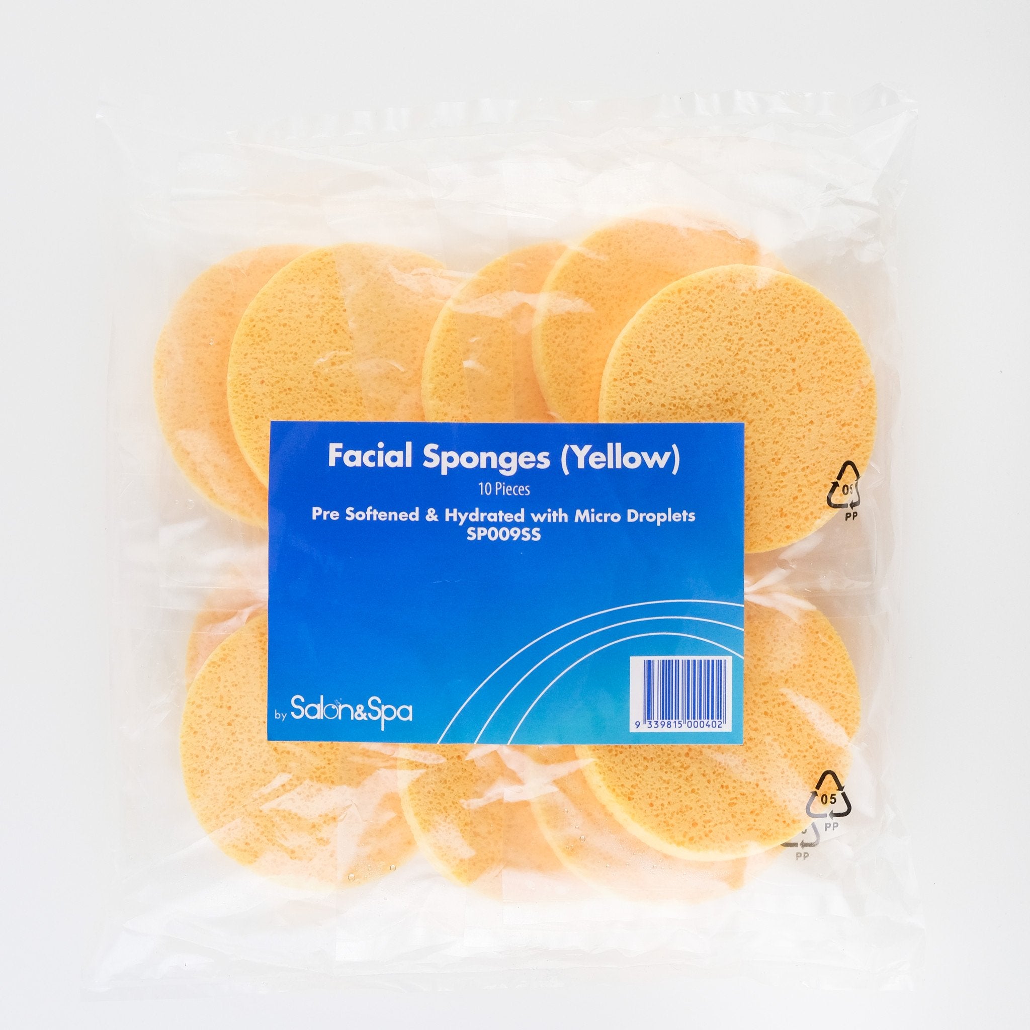 Salon & Spa Yellow Facial Sponges 10 Pack