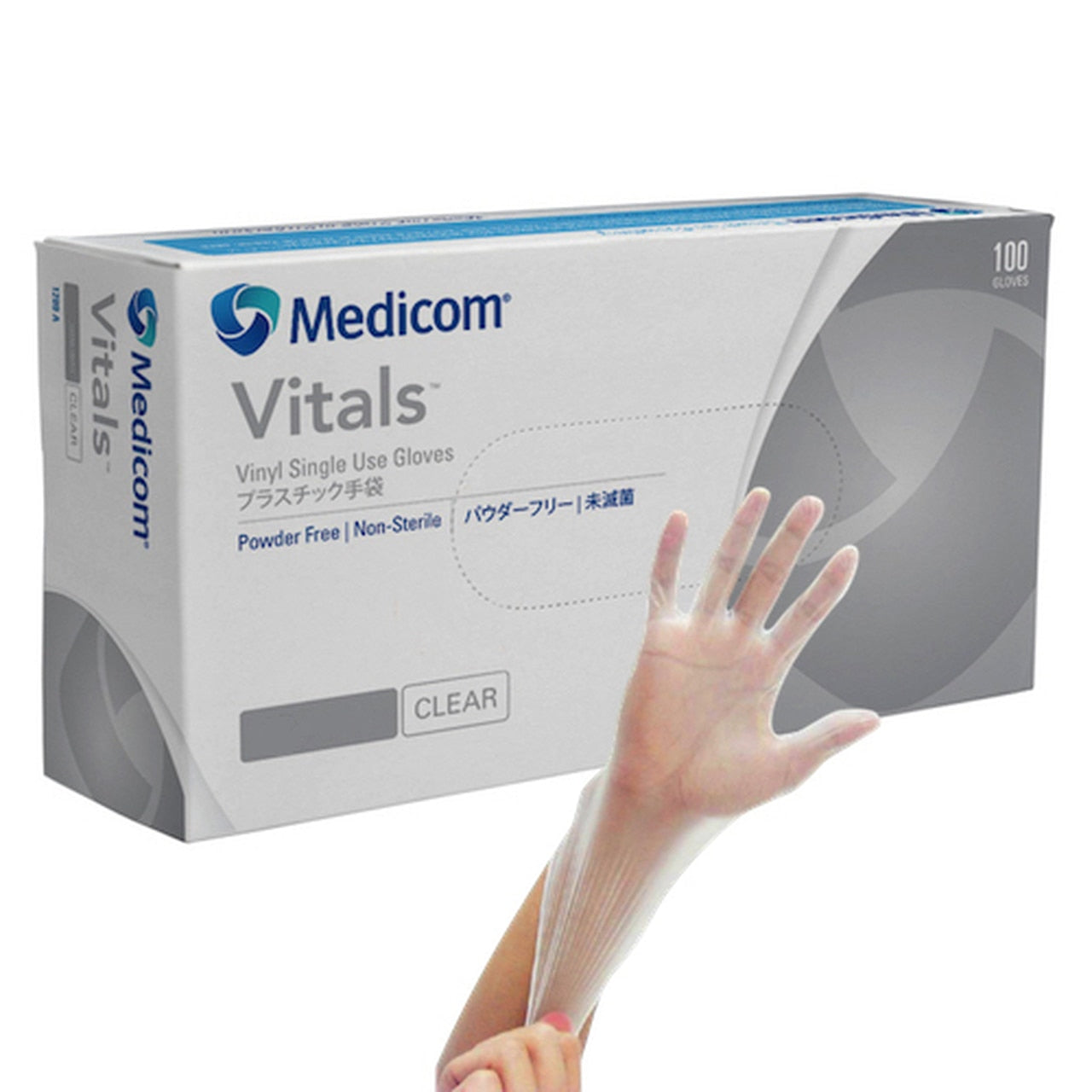 Medicom Vitals Vinyl PF Clear Glove - Extra Large 100pk